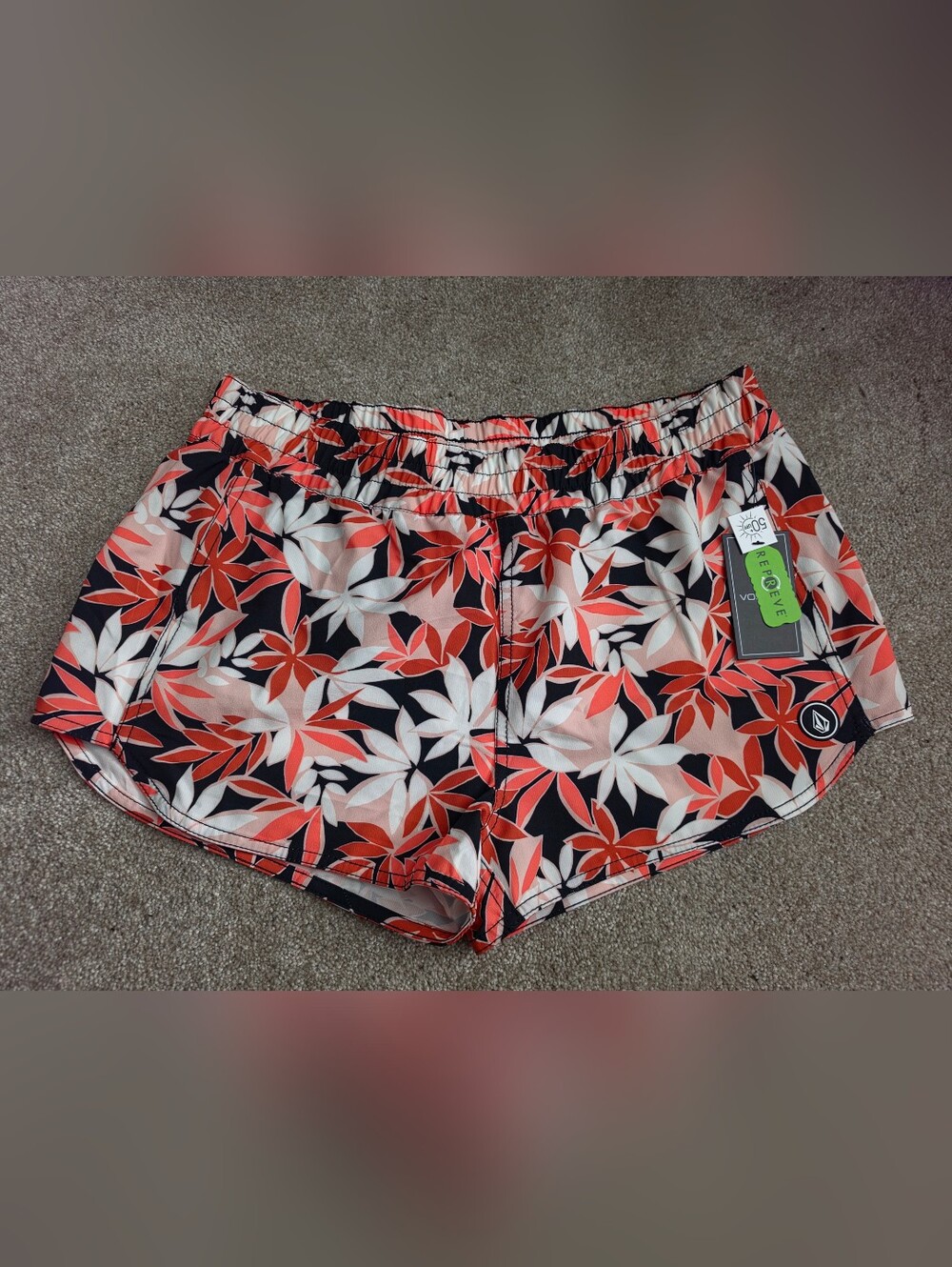 Women's Coral Floral Elastic-Waist Shorts